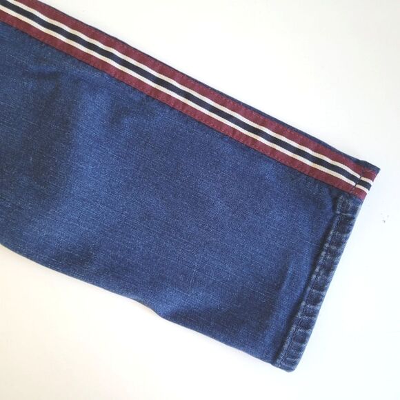 Madewell Striped Stovepipe Ribbon Tux Denim Jeans Straight Leg Blue 25 - Picture 8 of 9